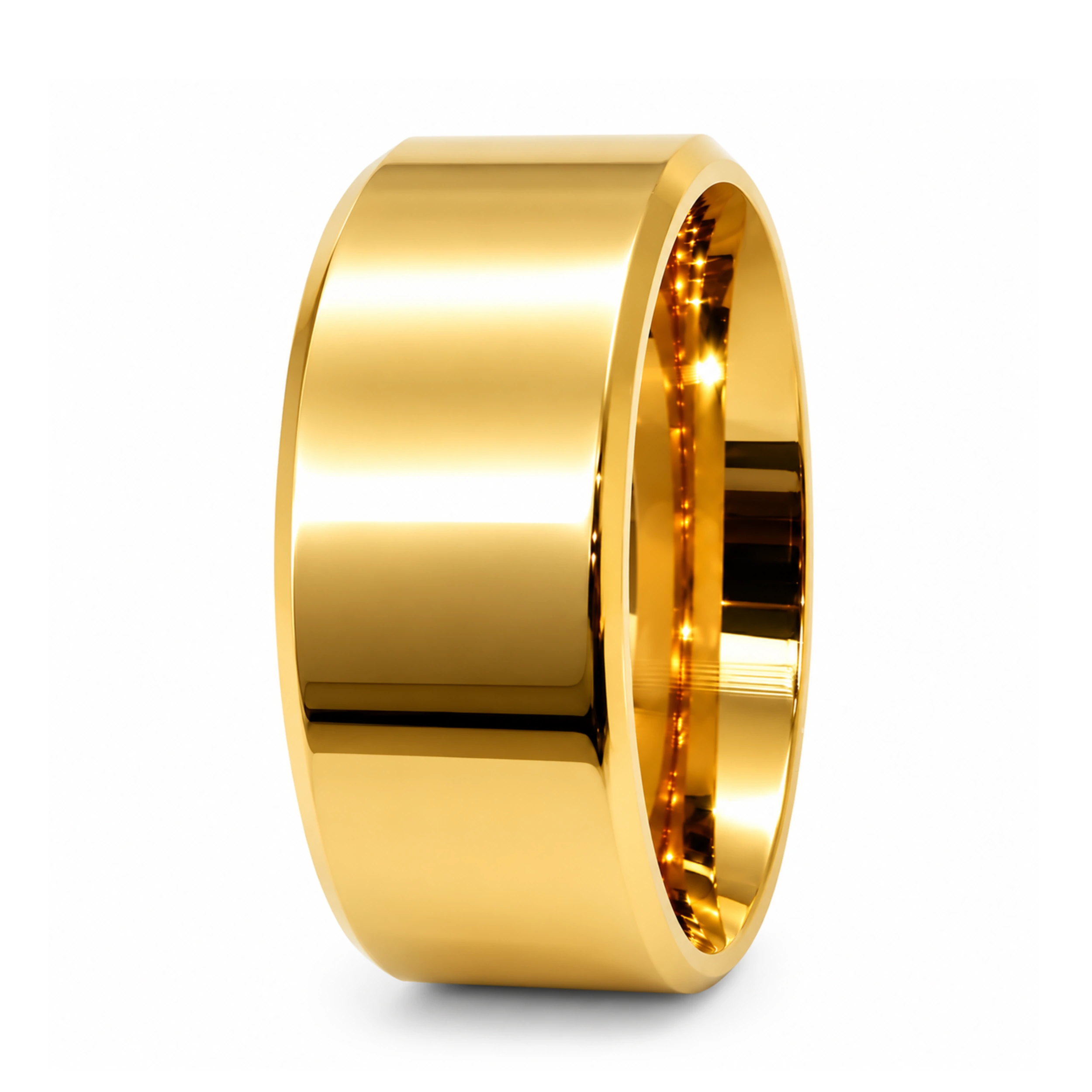 ALIANÇA DE MOEDA 9,0MM QUADRADA CHANFRADA