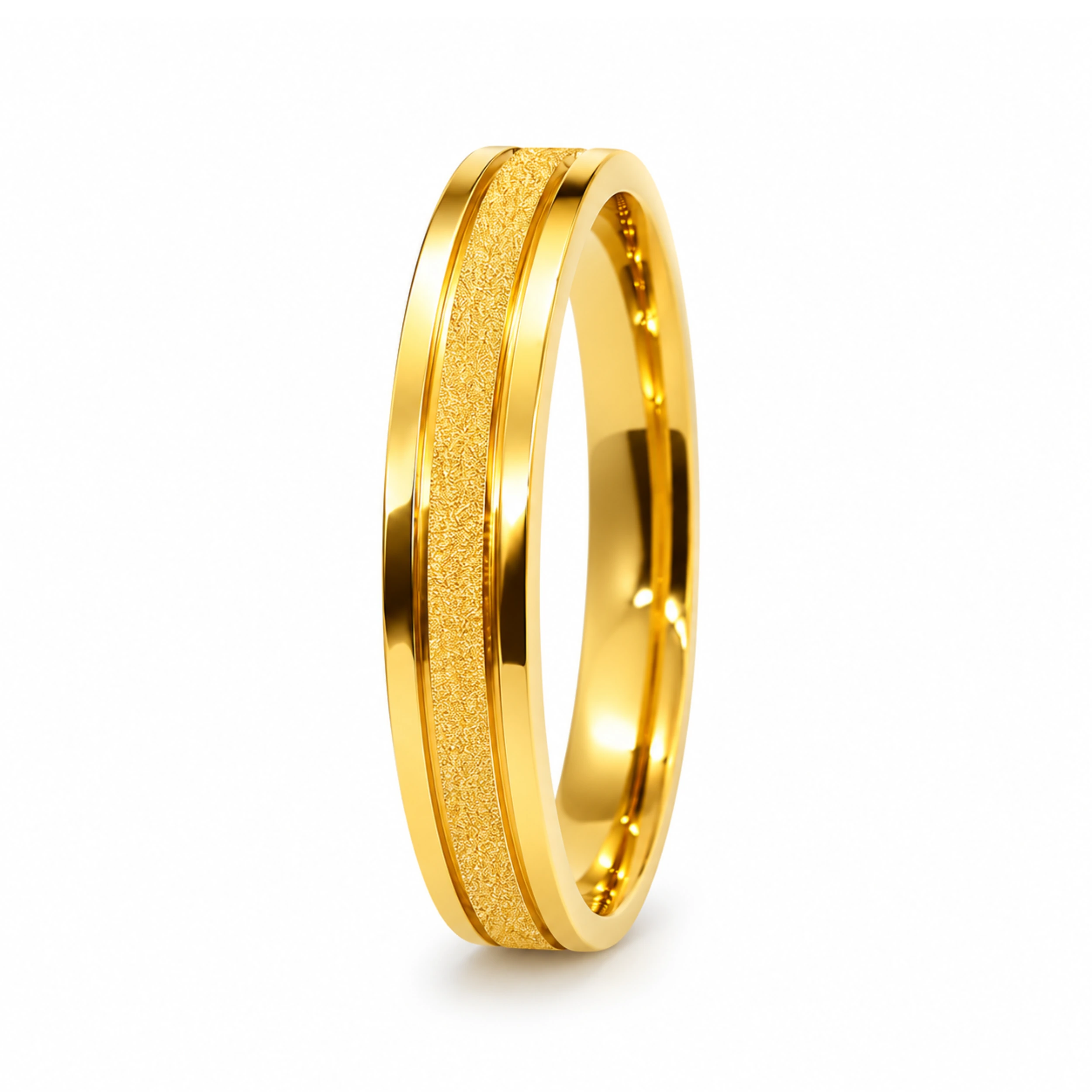 ALIANÇA DE MOEDA 4,0MM QUADRADA CENTRO DIAMANTADA C/02 FRISO 0,50