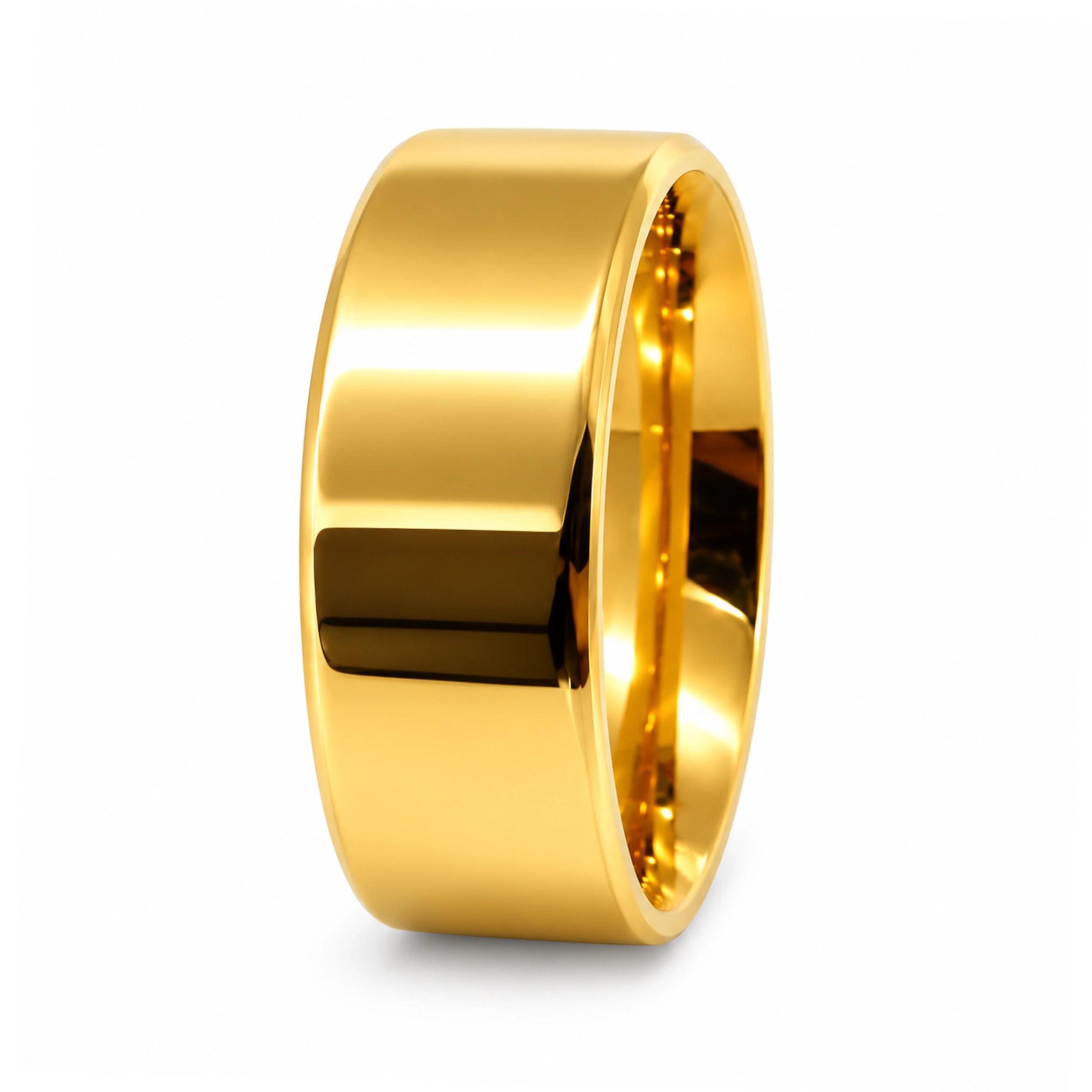 ALIANÇA DE MOEDA 8,0MM QUADRADA CHANFRADA